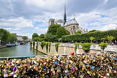 Paris love locks in the daylight