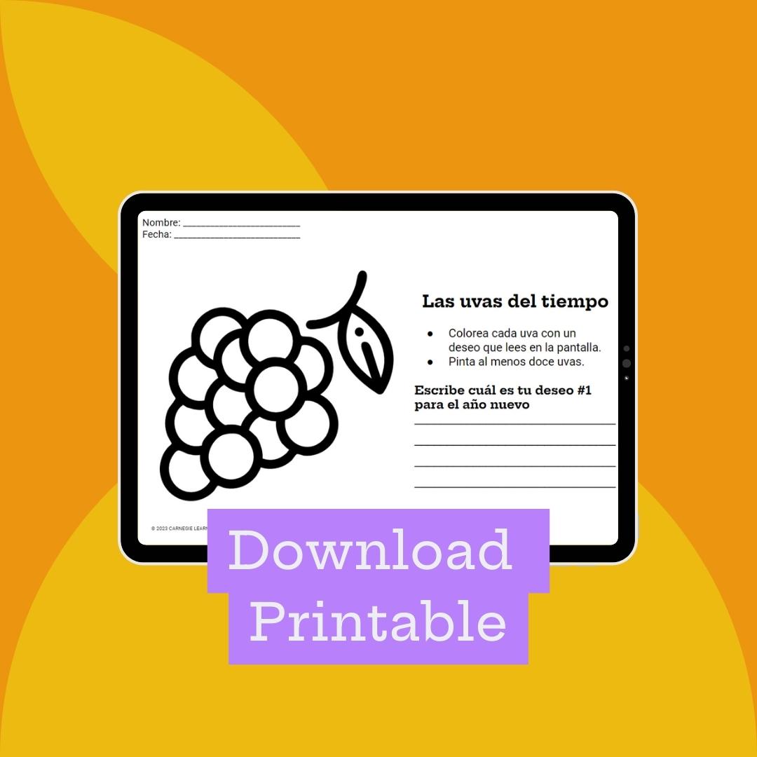 Download the printable for Las uvas del tiempo here. 