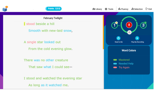 An example of color-coded words in ClearFluency