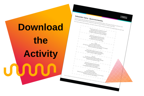 Click here to download Spanish language music scramble activity to bring cultural immersion to your classroom.